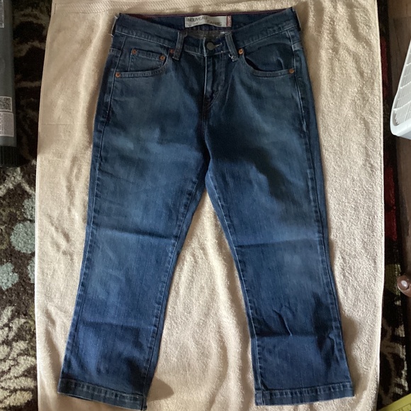 Levi's 515 NOUVEAU Jeans Capri Denim cropped blue stretch size 12 - Picture 2 of 5